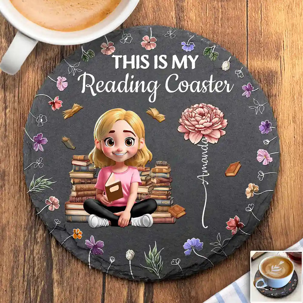 This Is My Reading Coaster - Personalized Slate Coaster