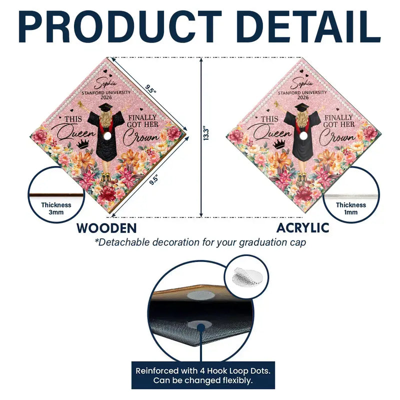 This Queen Finally Got Her Crown - Personalized Graduation Cap Topper