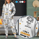Gift For Grandparents, Gift For Grandpa, Gift For Grandma, Gift For Mother, Gift For Father, Happy, Christmas - This Grandpa Grandma Belongs To Kids Pet - Personalized Overall Onesie Hooded Jumpsuit