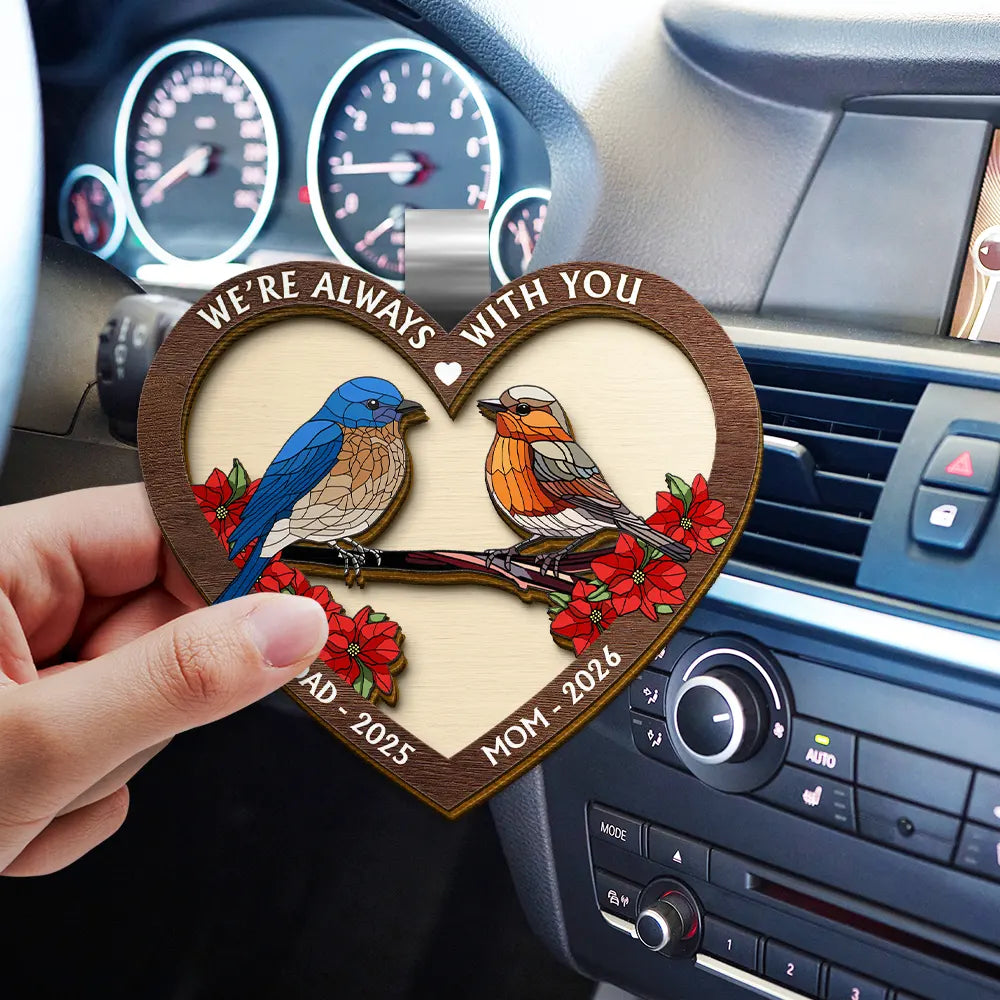 Sad,Memorial,Family,Parents,Gift For Grandparents - Those We Love Don't Go Away Memorial - Personalized Custom Shaped Car Visor Clip