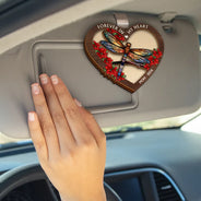 Sad,Memorial,Family,Parents,Gift For Grandparents - Those We Love Don't Go Away Memorial - Personalized Custom Shaped Car Visor Clip