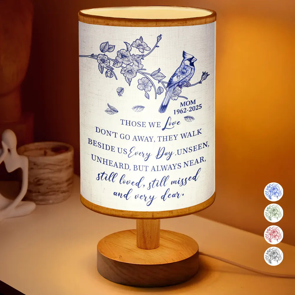 Family,Gift For Women,Gift For Men,Gift For Wife,Gift For Husband,Gift For Mother,Gift For Father,Gift For Brothers,Gift For Sisters,Gift For Son,Gift For Daughter,Custom Photo,Sad,Christmas,Memorial - Those We Love Don't Go Away Toile Memorial Bird - Personalized Fabric Lamp