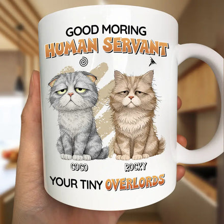 Tired Cat Your Tiny Overlord - Personalized Mug