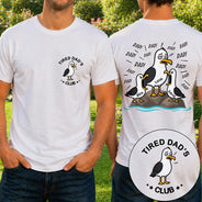 Gift For Husband,Gift For Father,Gift For Grandparents,Teacher,Non-Eng,Icon,Humorous - Tired Seagull Dad Papa Club - Personalized T Shirt