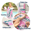 Beach,Summer,Top Market,Teacher,Humorous,Custom Text - Tired Teacher Summer Club - Personalized Beach Towel