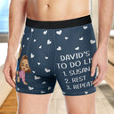 Gift For Couples,Old Couples,Gift For Husband,Gift For Wife,Gift For Boyfriend,Gift For Girlfriend,Love,Custom Photo - To Do List Romantic Couple - Personalized Men's Boxer Briefs