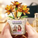 Mom - Daughters (Adult),Gift For Daughter,Love - To My Daughter Granddaughter - Personalized Glass Flower Plant Pot