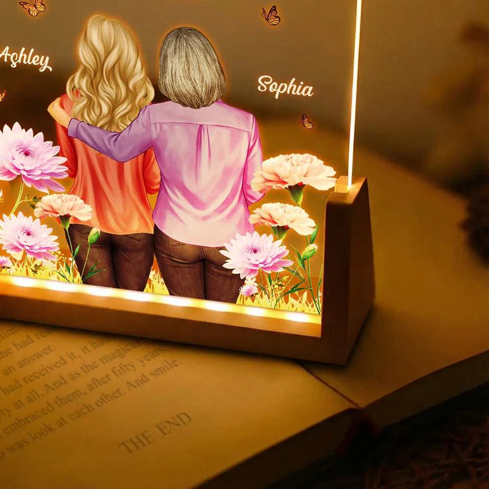 Gift For Daughter,Mom - Daughters (Adult),Love - To My Daughter Happy Mother's Day 3D Birth Flower - Personalized Night Light