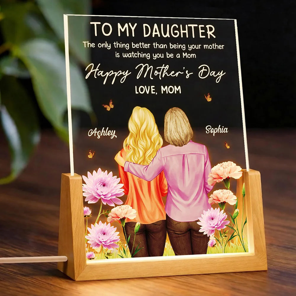 To My Daughter Happy Mother's Day 3D Birth Flower - Personalized Night Light