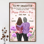 Gift For Daughter, Mom - Daughters (Adult), Love - To My Daughter Happy Mother's Day 3D Birth Flower - Personalized Poster