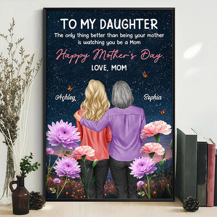 To My Daughter Happy Mother's Day 3D Birth Flower - Personalized Poster