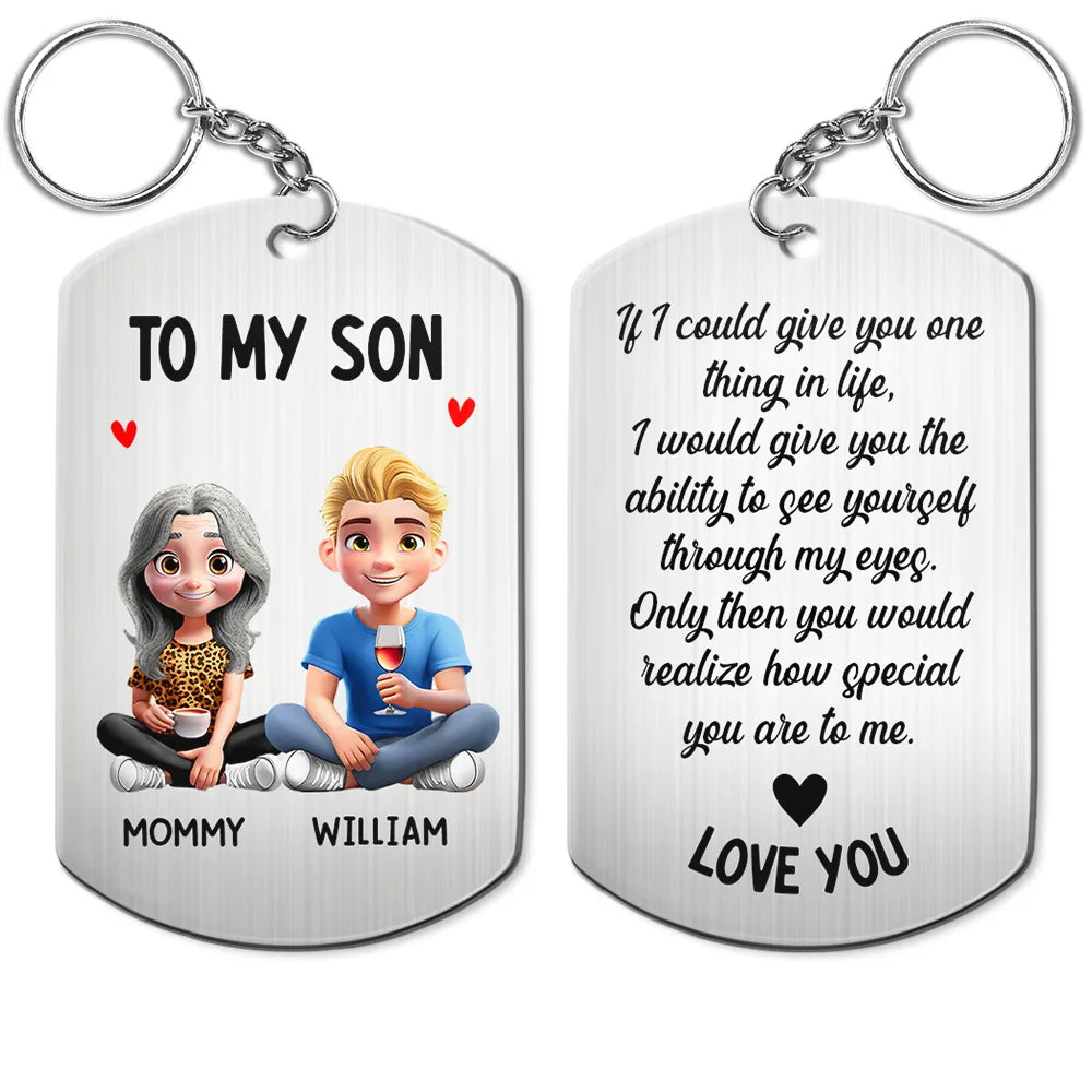 To My Daughter Mom & Daughter Keepsake - Personalized Aluminum Keychain