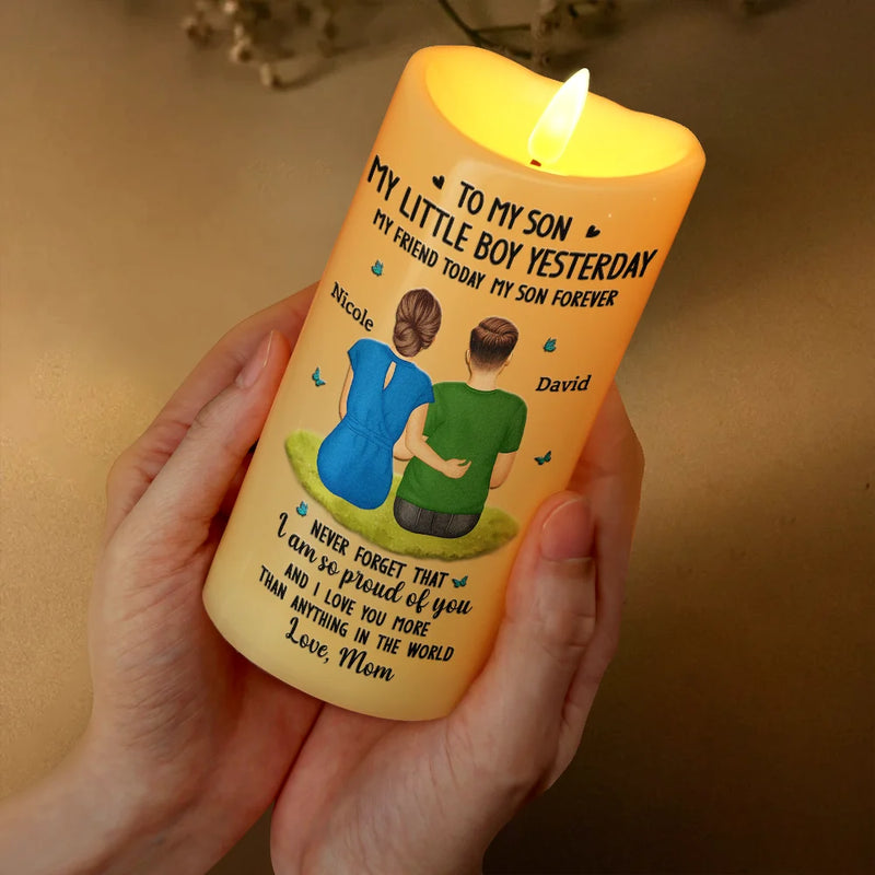 Gift For Mother,Gift For Daughter,Mom - Daughters (Adult),Happy - To My Daughter My Little Girl - Personalized Flameless LED Candle