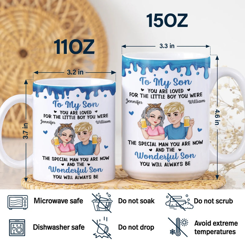 Mom - Daughters (Adult),Mom - Sons,Happy - To My Daughter To My Son You Will Always Be - Personalized White Edge-to-Edge Mug