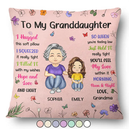 To My Granddaughter Grandma - Personalized Pillow