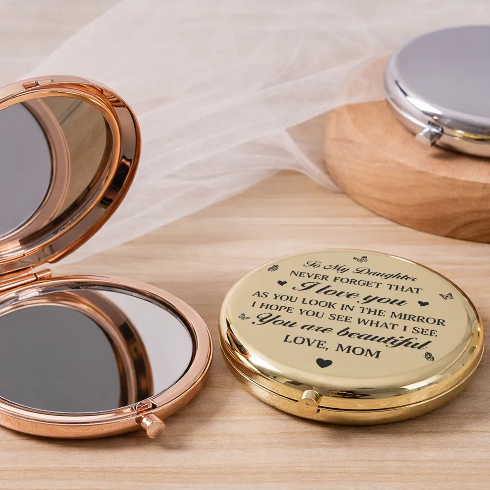 Gift For Women,Gift For Wife,Gift For Daughter,Gift For Mother,Gift For Sisters,Gift For Bestie,Gift For Grandma,Love - To My Love Never Forget That I Love You - Personalized Compact Mirror