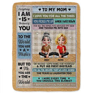 Gift For Mother, Mom - Daughters (Adult), Gift For Daughter, Family, Happy - To My Mom To My Daughter 3D Effect - Personalized Fleece Blanket, Sherpa Blanket