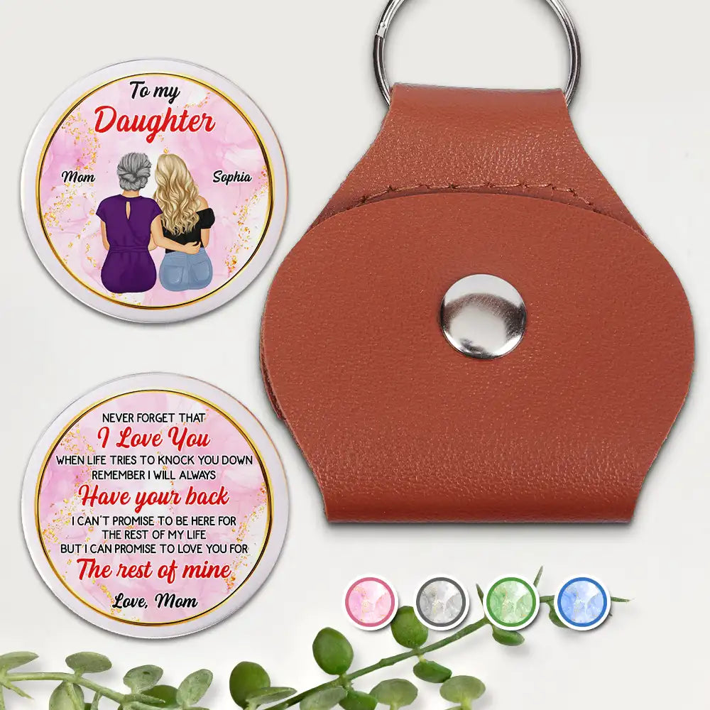 To My Son Daughter Never Forget That I Love You - Personalized Leather Pocket Hug