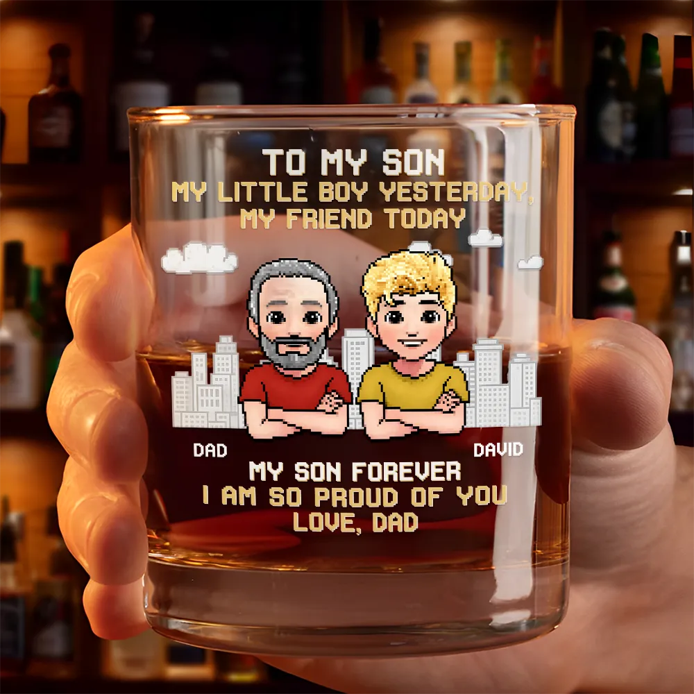 To My Son I Am So Proud Of You - Personalized Whiskey Glass