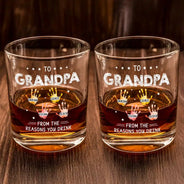 Gift For Father,Gift For Grandpa,Funny - To Papa From The Reason You Drink - Personalized Whiskey Glass