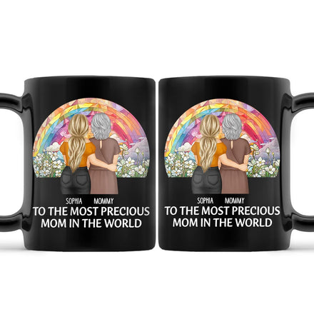 To The Most Precious Mom In The World - Personalized Black Mug