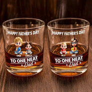 Gift For Father - To The Neat Dad - Personalized Whiskey Glass