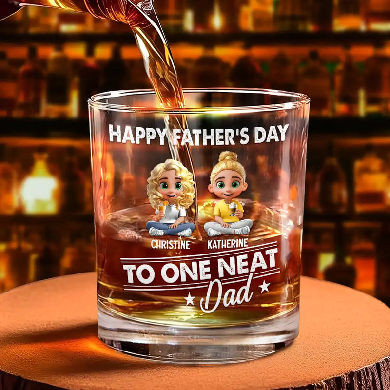 Gift For Father - To The Neat Dad - Personalized Whiskey Glass
