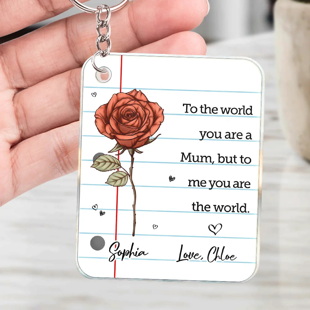 Gift For Mother,Gift For Grandma,Love - To The World You Are A Mum - Personalized Acrylic Keychain