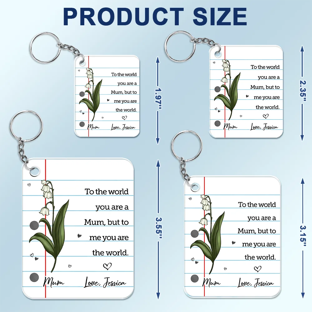 Gift For Mother,Gift For Grandma,Love - To The World You Are A Mum - Personalized Acrylic Keychain