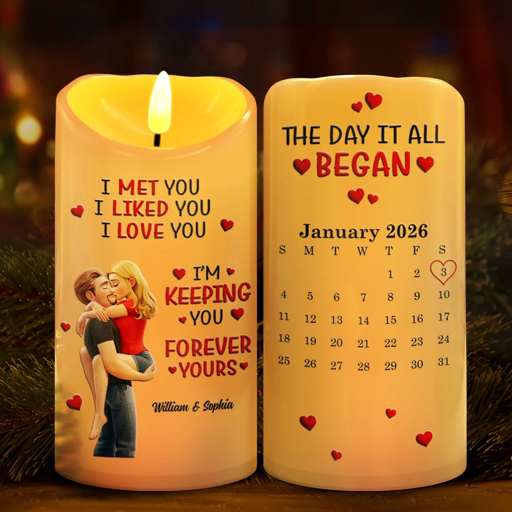Together And Forever Yours - Personalized Flameless LED Candle
