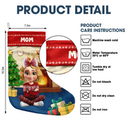 Christmas,Family,Gift For Kids,Parents - Together For Christmas 3D Effect Family Sitting - Personalized Christmas Stocking