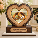 Gift For Couples, Wedding Anniversary, Romantic, Icon - Together Forever Couple Anniversary - Personalized Custom Shaped Wooden Plaque