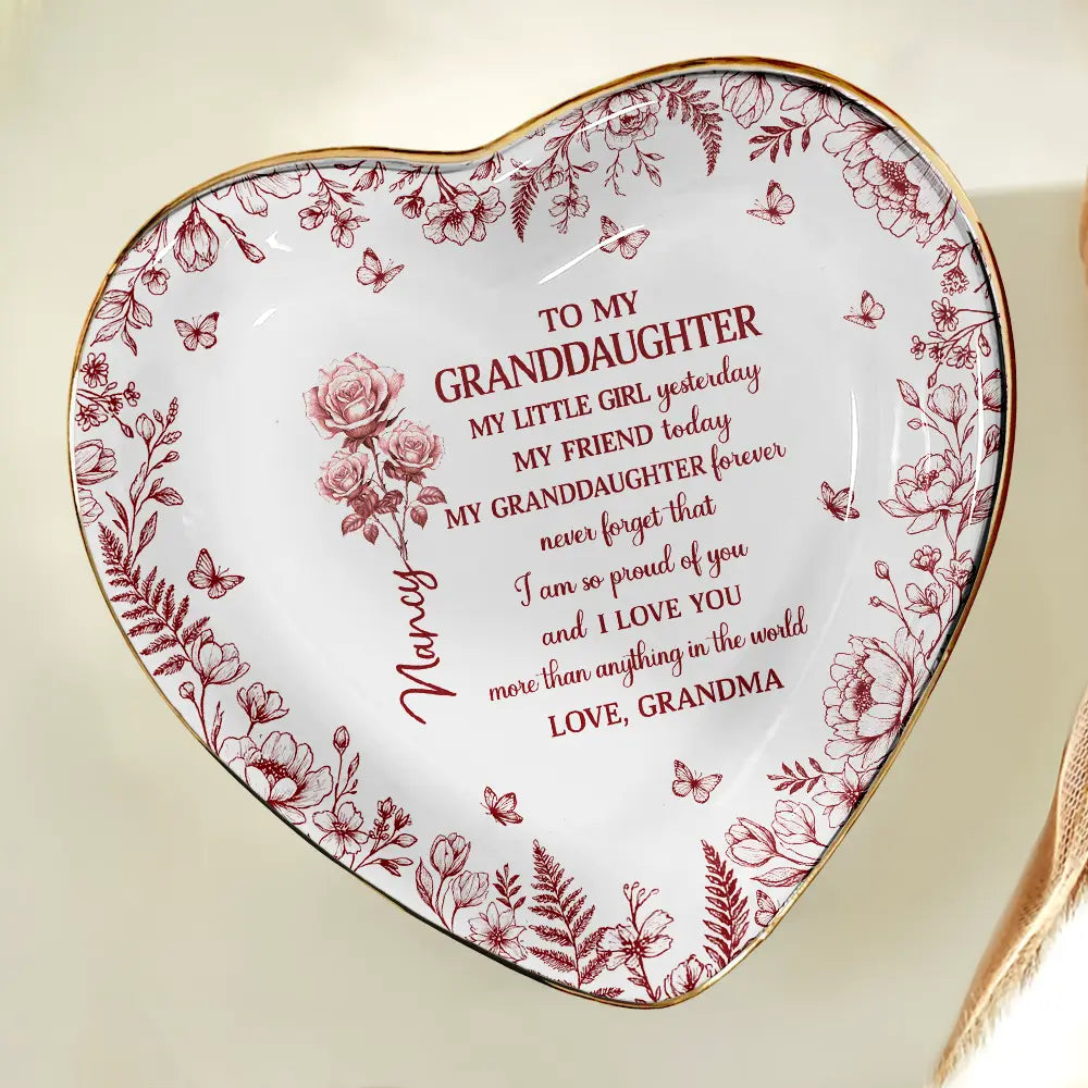 Icon,Gift For Daughter,Gift For Women,Happy,Gift For Grandkids - Toile Birth Flower My Daughter Forever - Personalized Ring Dish