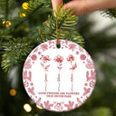 Gift For Yourself,Gift For Women,Gift For Bestie,Old Best friends,Love,Christmas - Toile De Jouy Birth Flower Grow An Old Friend - Personalized Circle Ceramic Ornament