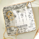 Gift For Bestie,Old Best friends - Toile De Jouy Birth Flower Grow An Old Friend - Personalized Ring Dish