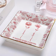 Gift For Sibling,Gift For Sisters,Love - Toile De Jouy Birth Flower Sisters From The Same Garden - Personalized Ring Dish