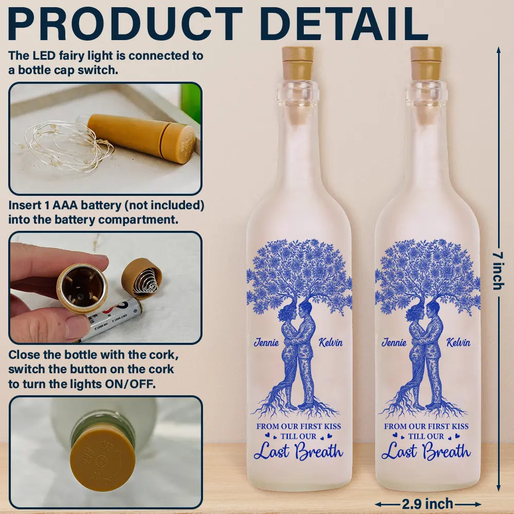 Old Couples,Gift For Husband,Gift For Wife,Gift For Boyfriend,Gift For Girlfriend,Love - Toile De Jouy Couple You And Me We Got This - Personalized Bottle Light