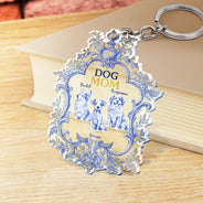 Pet Lovers, Dog Lovers - Toile De Jouy Dog Mom - Personalized Acrylic Keychain