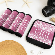 Gift For Mother,Summer,Travel,Happy,Gift For Grandma - Toile De Jouy Mom Grandma Nana - Personalized Luggage Handle Wrap