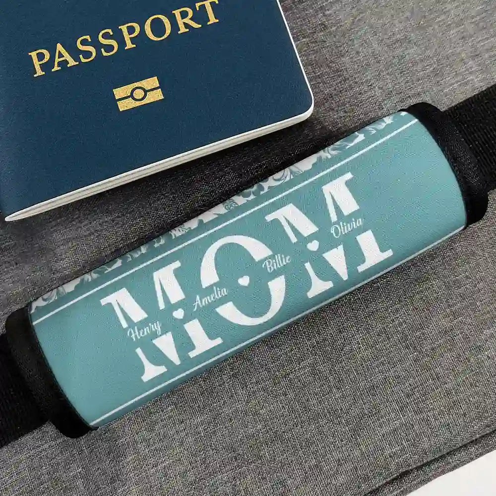 Gift For Mother,Summer,Travel,Happy,Gift For Grandma - Toile De Jouy Mom Grandma Nana - Personalized Luggage Handle Wrap