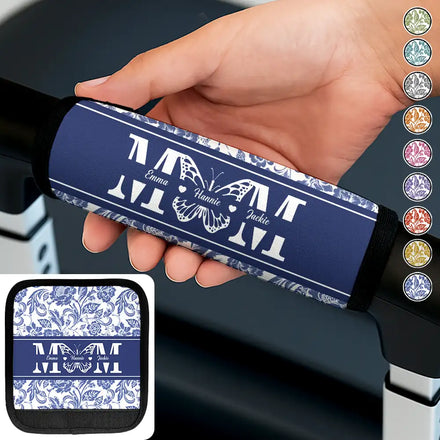 Toile De Jouy Mom Grandma Nana - Personalized Luggage Handle Wrap