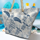 Gift For Yourself,Gift For Women,Gift For Mother,Gift For Grandma,Love,Summer - Toile De Jouy World Full Of Grandmas - Personalized Beach Bag
