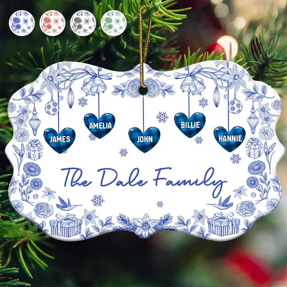 Toile Family - Personalized Medallion Ceramic Ornament