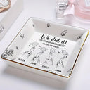 Gift For Bestie, Graduation, Happy - Toile Graduation Cap Toss Celebration - Personalized Ring Dish