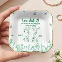 Gift For Bestie, Graduation, Happy - Toile Graduation Cap Toss Celebration - Personalized Ring Dish