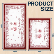 Family,Happy,Gift For Yourself,Gift For Mother,Gift For Grandma - Toile Grandma Flower Garden - Personalized Tablecloth