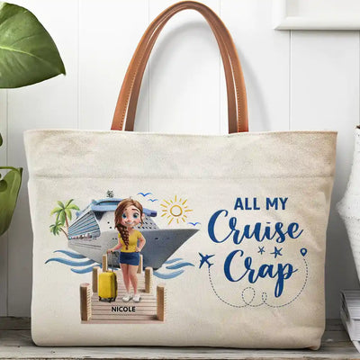 Leather Handle Tote Bag