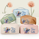 Gift For Yourself,Gift For Women,Cruising,Happy - Travel All My Cruise Crap - Personalized Leather Makeup Bag