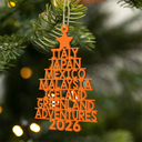 Travel Goal Destination Of The Year - Personalized Custom Shaped Wooden Ornament