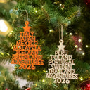Travel Goal Destination Of The Year - Personalized Custom Shaped Wooden Ornament